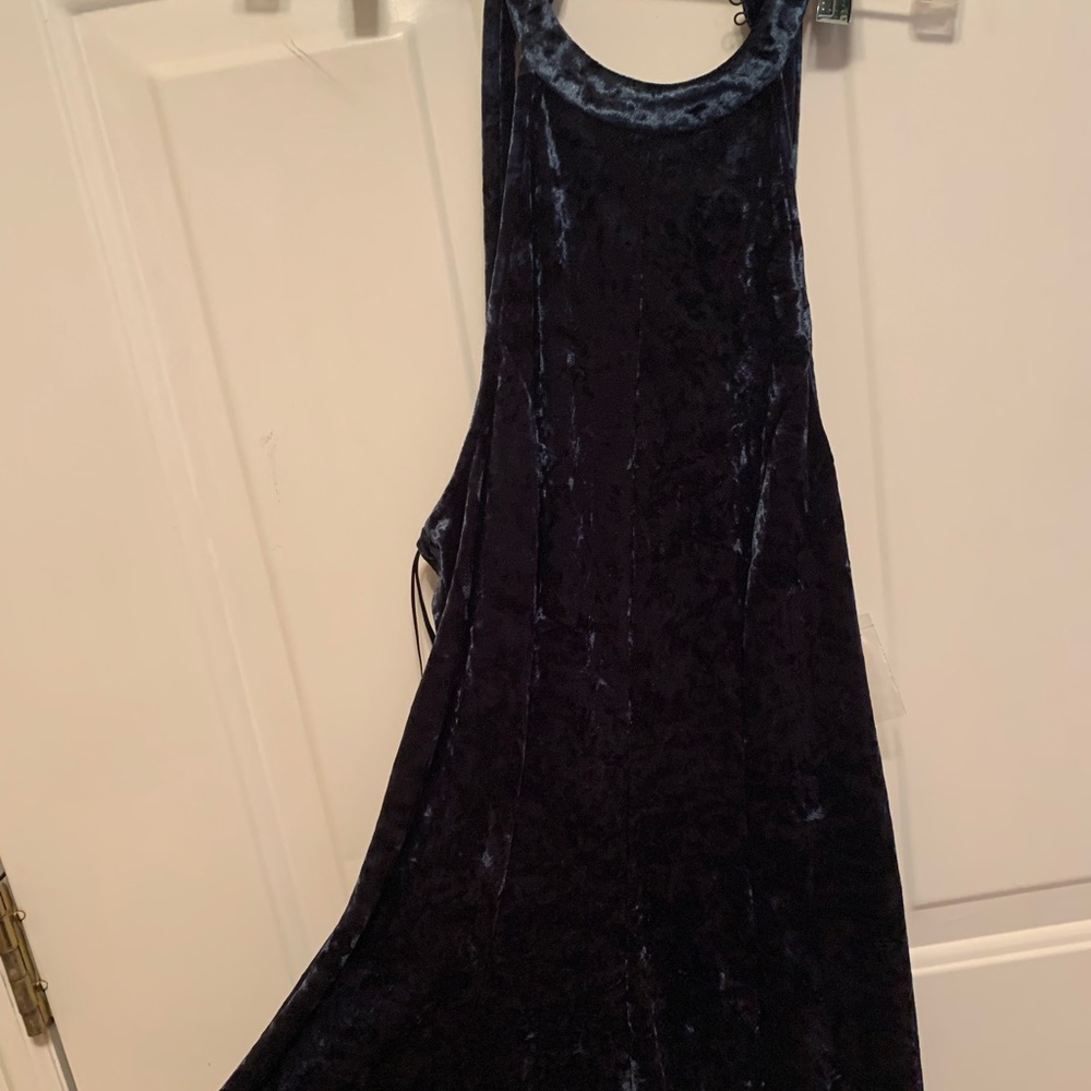 Velvet navy romper